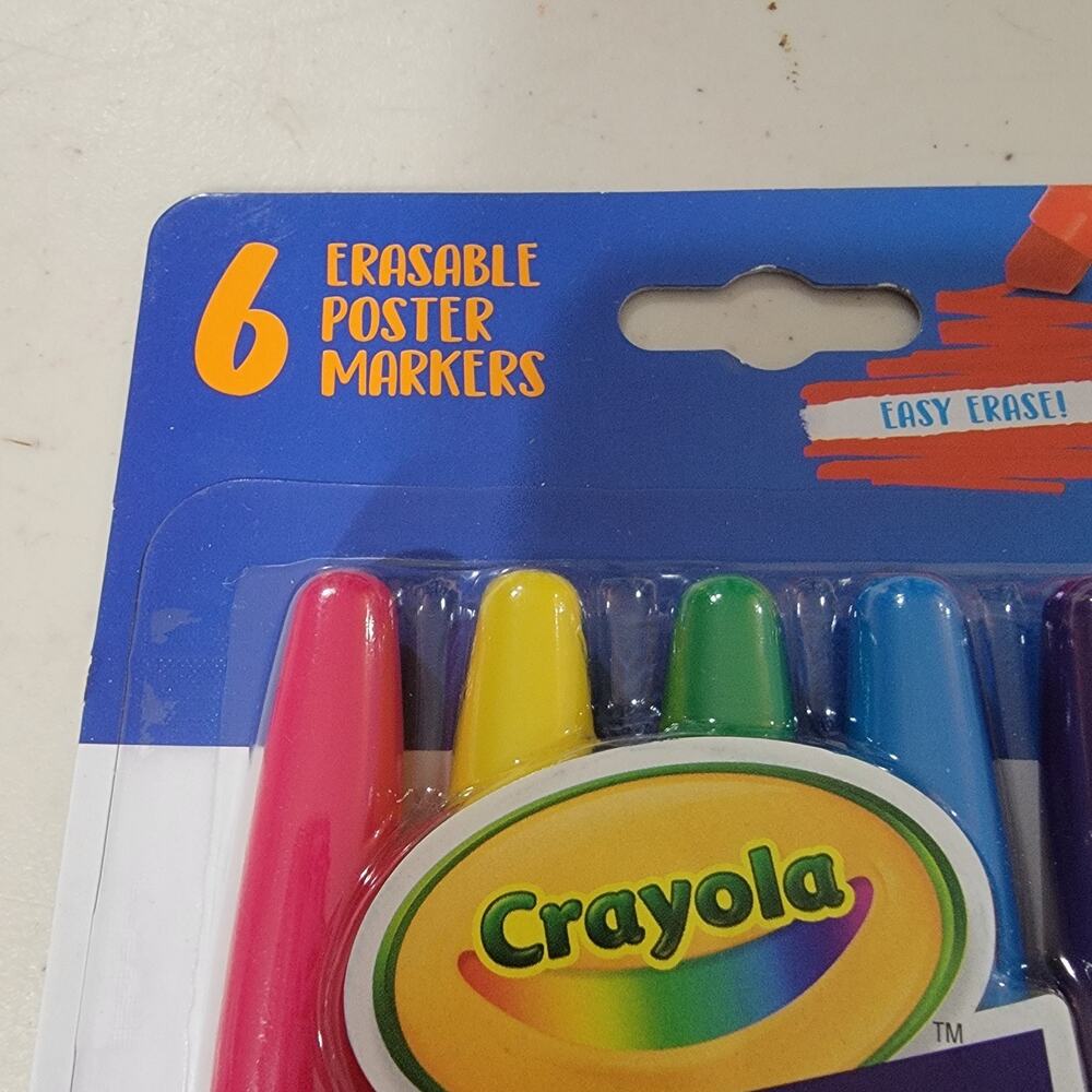 Crayola Erasable Poster Markers Poster Board Markers Cool School Supplies 6ct - Picture 5 of 7